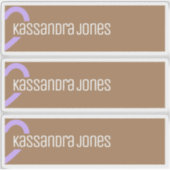 Moderne Paarse hartvorm bruin halfhart Sticker (Voorkant)