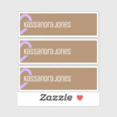 Moderne Paarse hartvorm  bruin halfhart Sticker (Vel)