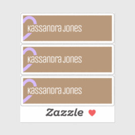 Moderne Paarse hartvorm  bruin halfhart Sticker