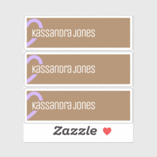 Moderne Paarse hartvorm  bruin halfhart Sticker