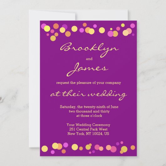 Moderne Paarse herfst bruiloft uitnodigingen (Voorkant)