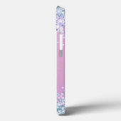 Moderne Paarse Holografische Faux Glitter Monogram Case-Mate iPhone Case (Achterkant / Links)