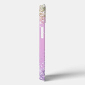 Moderne Paarse Holografische Faux Glitter Monogram Case-Mate iPhone Case (Achterkant / Rechts)