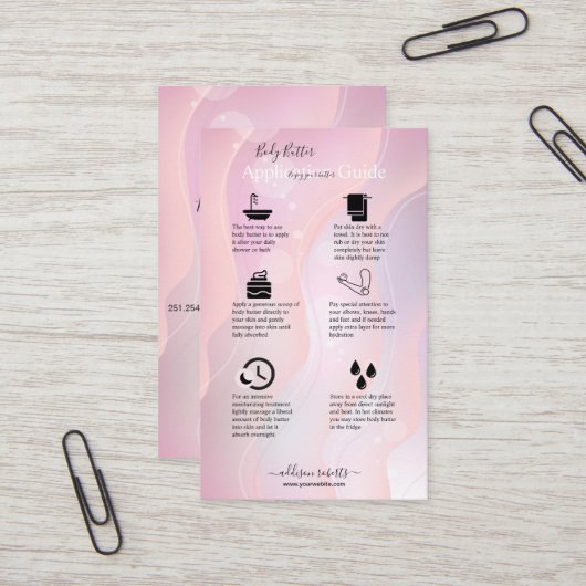 Moderne Paarse holografische Logo Visitekaartje (Voorkant / Achterkant in situ)