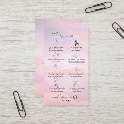 Moderne Paarse holografische Logo Visitekaartje (Voorkant / Achterkant in situ)