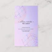 Moderne Paarse holografische Logo Visitekaartje (Achterkant)