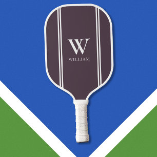 Moderne Paarse Initiaal naam Monogram Pickleball Paddle