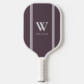 Moderne Paarse Initiaal naam Monogram Pickleball Paddle (Achterkant)