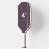 Moderne Paarse Initiaal naam Monogram Pickleball Paddle (Links)