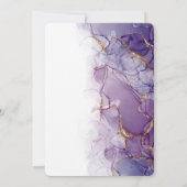 moderne paarse inkt Waterverf elegant bruiloft Kaart (Achterkant)