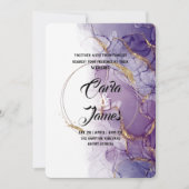 moderne paarse inkt Waterverf elegant bruiloft Kaart (Voorkant)