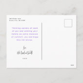 Moderne Paarse kalligrafie Mittens Foto Feestdagenkaart (Achterkant)