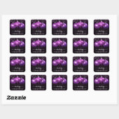 Moderne Paarse Kerstbal van Marmer Vierkante Sticker (Vel)