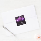 Moderne Paarse Kerstbal van Marmer Vierkante Sticker (Envelop)