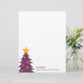 Moderne Paarse kerstboom met persoonlijke briefhoo Persoonlijk Briefhoofd (Staand voorkant)