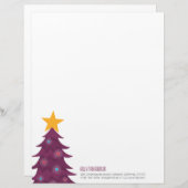 Moderne Paarse kerstboom met persoonlijke briefhoo Persoonlijk Briefhoofd (Voorkant / Achterkant)