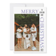 Moderne Paarse kerstfotofeestkaart