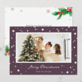 Moderne Paarse kerstkaarten voor vrolijk kerstfees Feestdagenkaart (Voorkant / Achterkant)