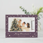 Moderne Paarse kerstkaarten voor vrolijk kerstfees Feestdagenkaart (Staand voorkant)