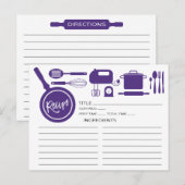Moderne Paarse keuken- en gebruiksvoorwerpen Briefkaart (Voorkant / Achterkant)