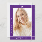 Moderne paarse Klasse van 2025 afstuderen foto Aankondiging (Voorkant)