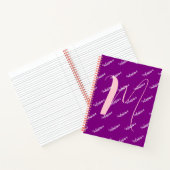 Moderne paarse kleur - Initiaal Naam Monogram Notitieboek (Binnen)