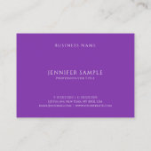 Moderne Paarse Kleur Sjabloon Professioneel Elegan Visitekaartje (Achterkant)