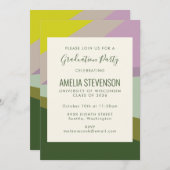 Moderne Paarse kleurblokkering Groene GraduPartij Kaart (Voorkant / Achterkant)