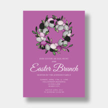 Moderne Paarse Krans Pasen Brunch