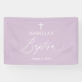 Moderne Paarse Kruis Meisje Doop Achtergrond Banne Spandoek
