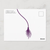 Moderne paarse kwast afstudeerfeest kaart (Achterkant)