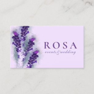 Moderne Paarse Lavendel Bloemen Visitekaartje