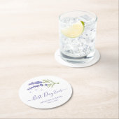 Moderne Paarse lavendel bloemenbruiloft Ronde Kartonnen Onderzetter (Insitu)