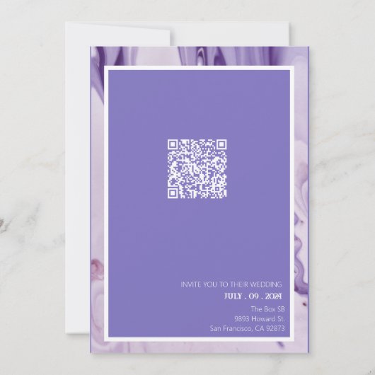 Moderne Paarse Lavendel Save the Date Design (Achterkant)