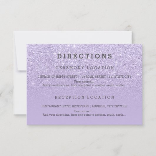 Moderne paarse lavendel tart bruiloft kaart (Voorkant)