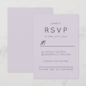 Moderne Paarse Lavendel Trouw Stijlvol RSVP Kaartje (Voorkant / Achterkant)