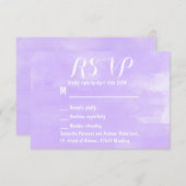 Moderne paarse lavendel waterverf bruiloft RSVP (Voorkant / Achterkant)