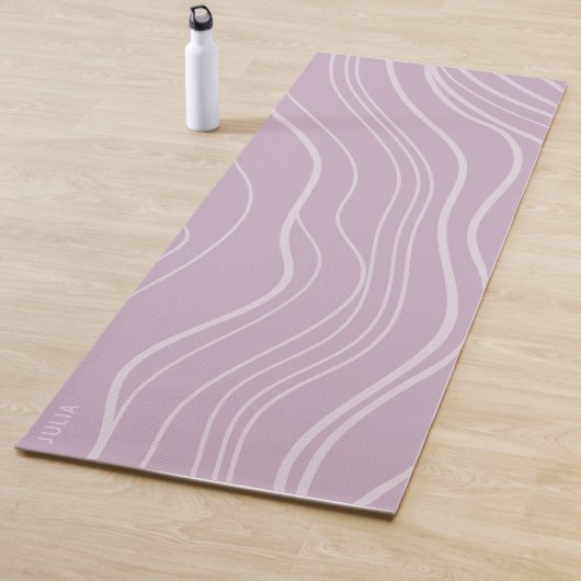 Moderne Paarse Lavendel Wave Gepersonaliseerde Yog Yogamat (In situ)