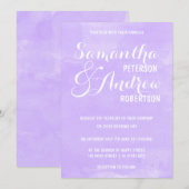 Moderne paarse lavender waterverf Wedding Kaart (Voorkant / Achterkant)