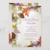 Moderne Paarse LEF Bridal Shower-uitnodiging Kaart (Voorkant / Achterkant)