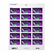 Moderne Paarse libel bloemig Etiket (Full Sheet)