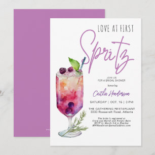 Moderne Paarse liefde bij eerste Spritz Vrijgezell Kaart