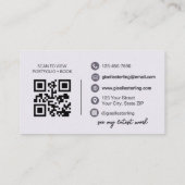 Moderne Paarse Lila Script Elegant QR-code Visitekaartje (Achterkant)