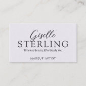 Moderne Paarse Lila Script Elegant QR-code Visitekaartje (Voorkant)