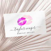 Moderne paarse lippen maken keukenkunstenaar visitekaartje