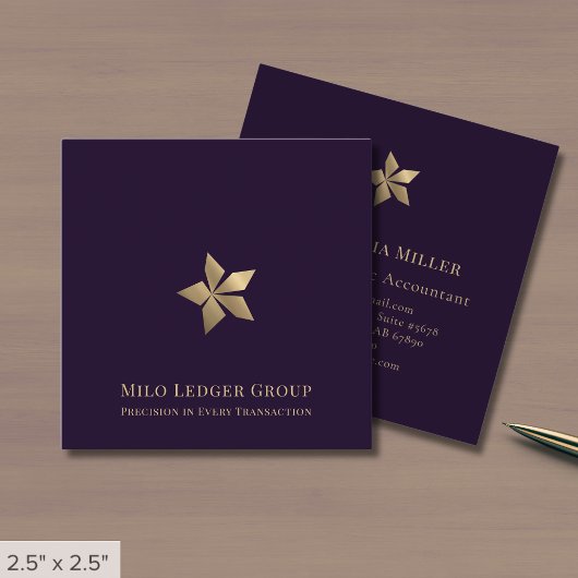 Moderne Paarse luxe Vierkante Visitekaartje
