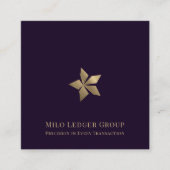 Moderne Paarse luxe Vierkante Visitekaartje (Voorkant)