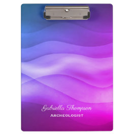 Moderne Paarse Magenta gradiënt Abstracte Golven Klembord