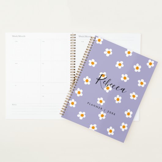 Moderne Paarse Margriet Bloemstuk 2023 Persoonlijk Planner (Display)