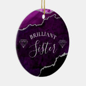 Moderne Paarse marmer Agate Brilliant Sister Keramisch Ornament (Rechts)